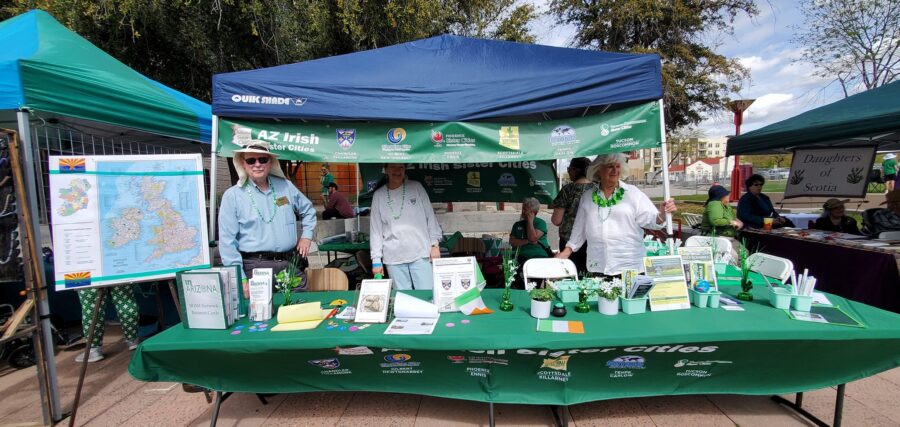 INAZ members at the 2023 St. Patrick's Day Faire, sharing a booth with our Sister Cities partners